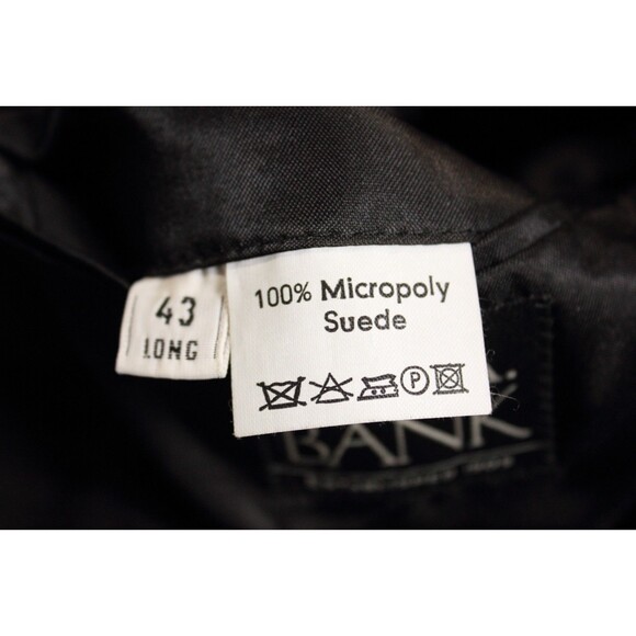 Jos A Bank Blazer Sport Coat Mens Black Micro-poly Suede 2 Btn Jacket 43L - Picture 8 of 10